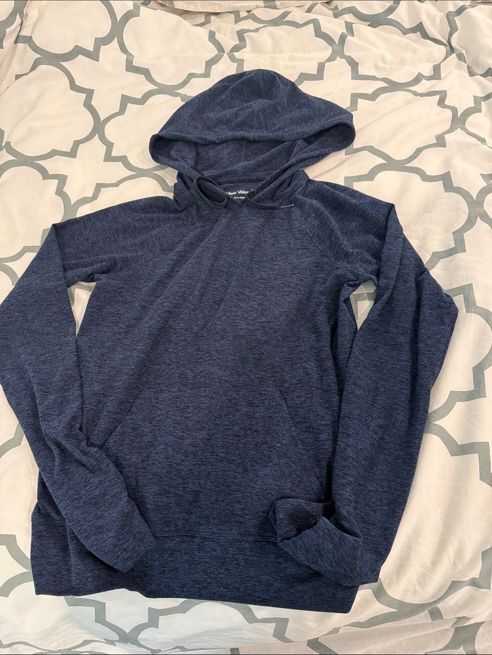 Outdoor Voices XS blue heathered hoodie